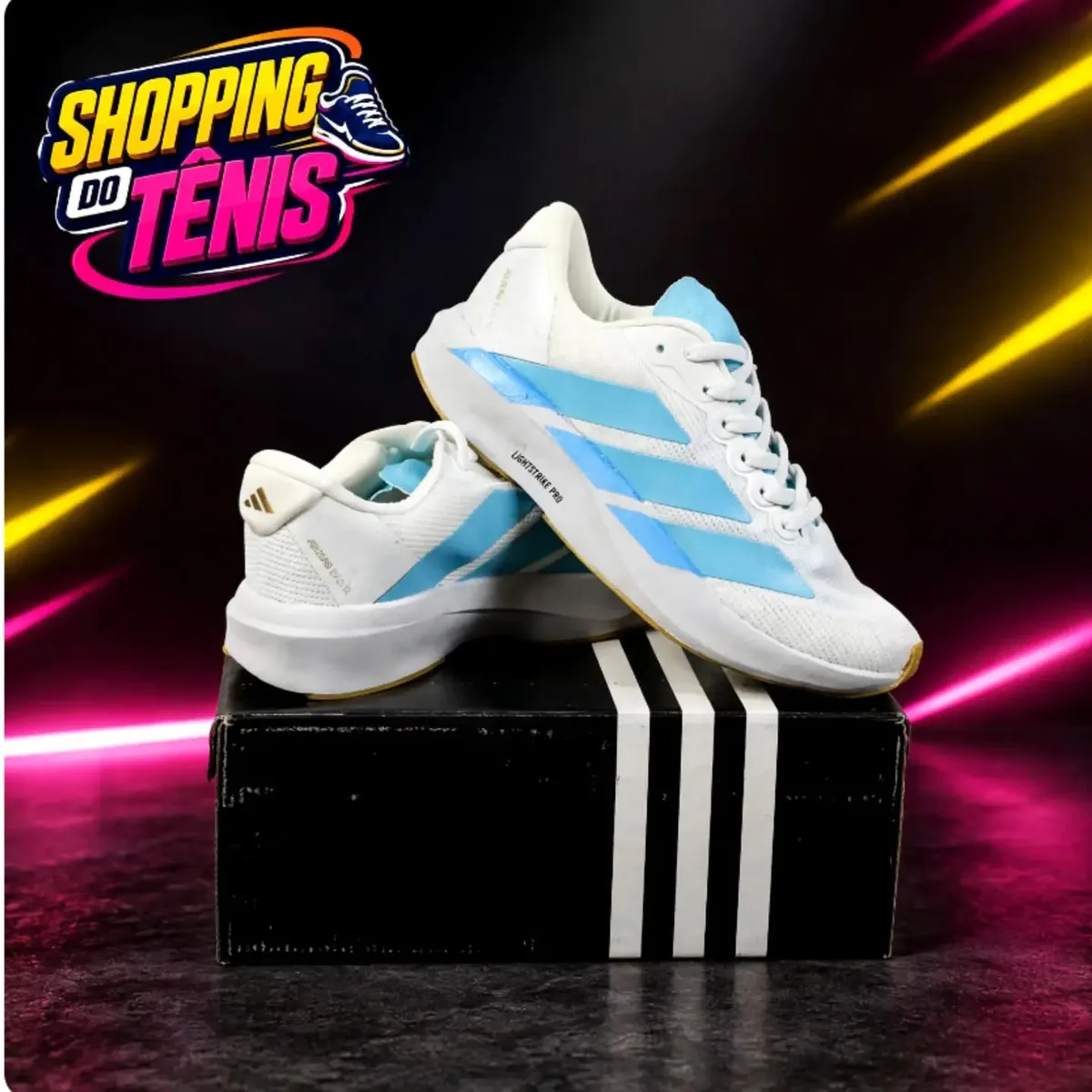 Adidas branco e azul-claro