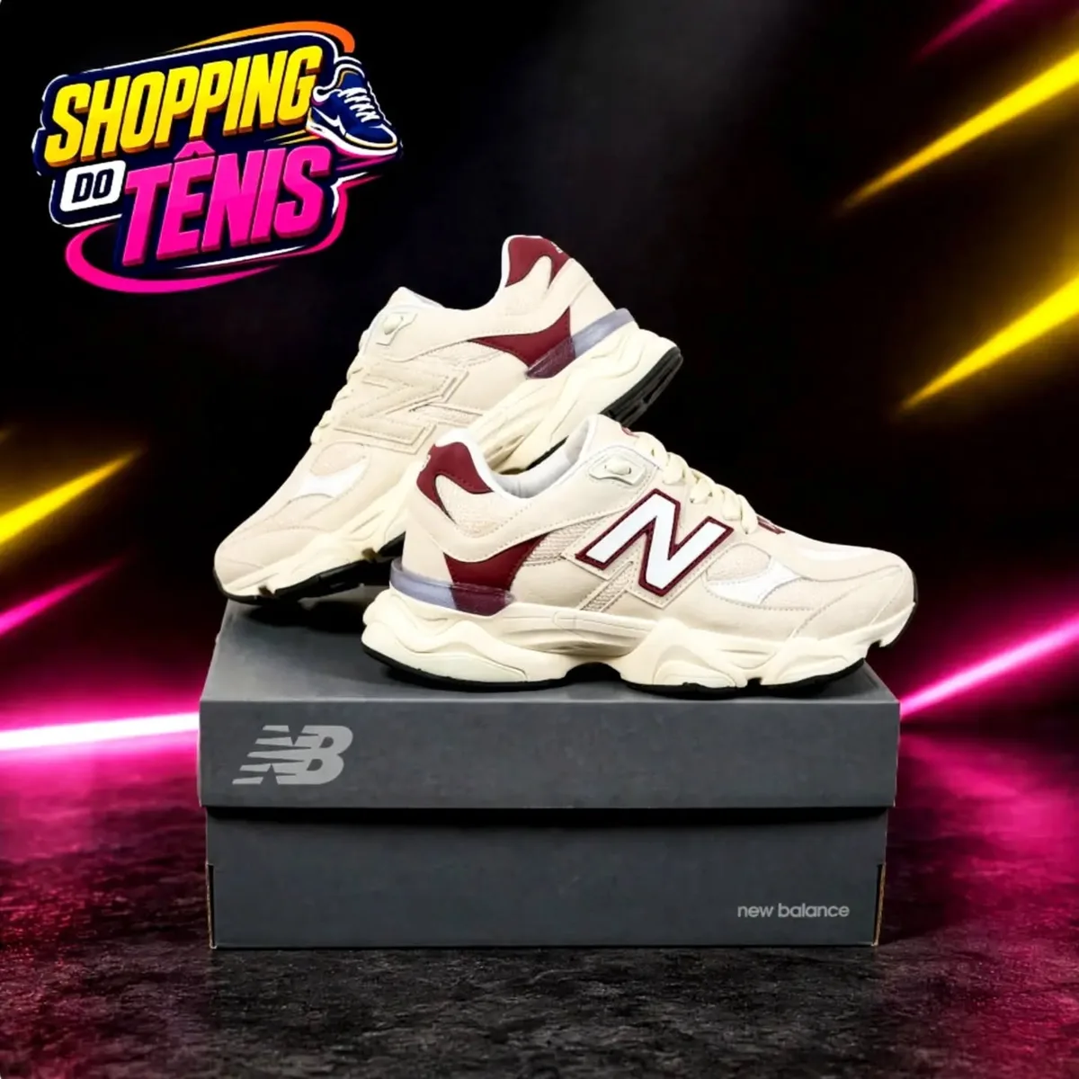 New Balance 9060 creme e vinho