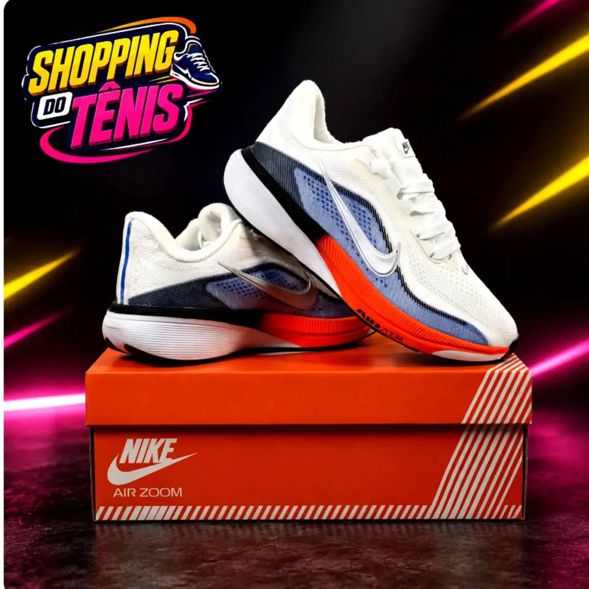Nike Air Zoom branco e azul-marinho