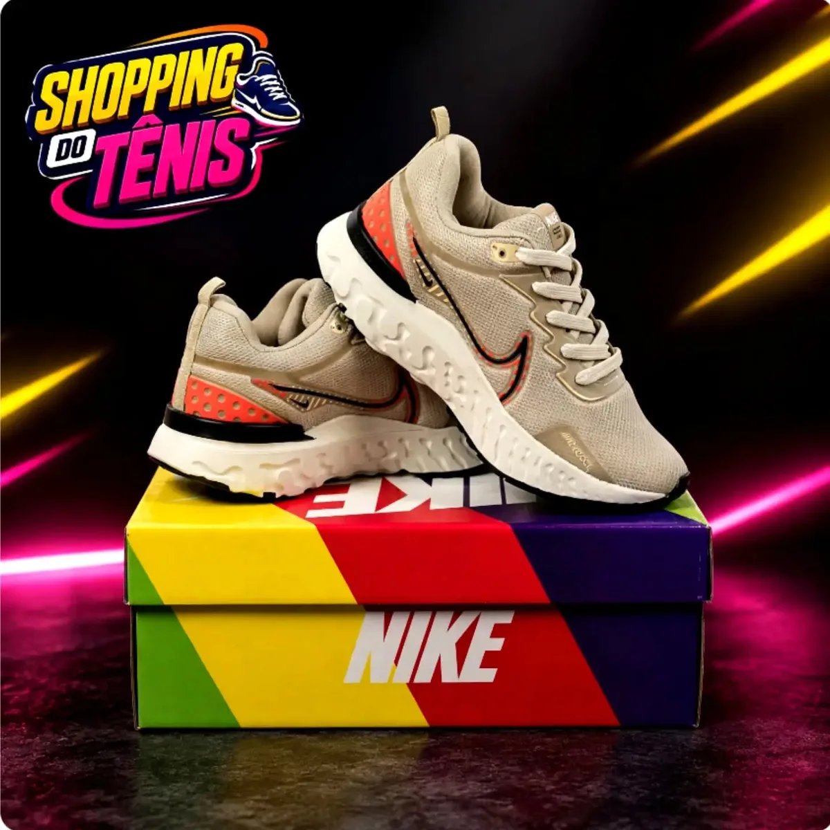 Nike bege e coral