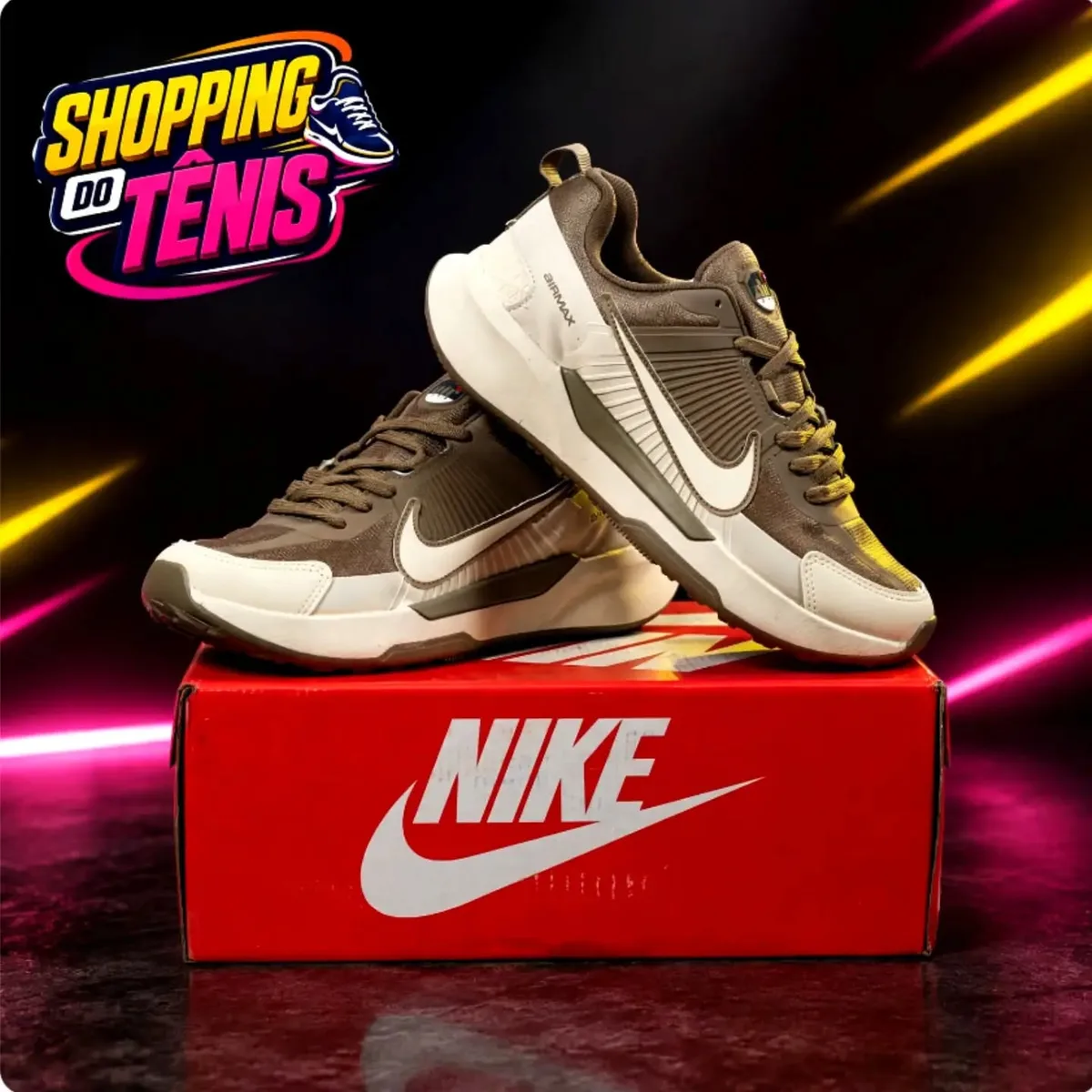 Nike marrom e creme