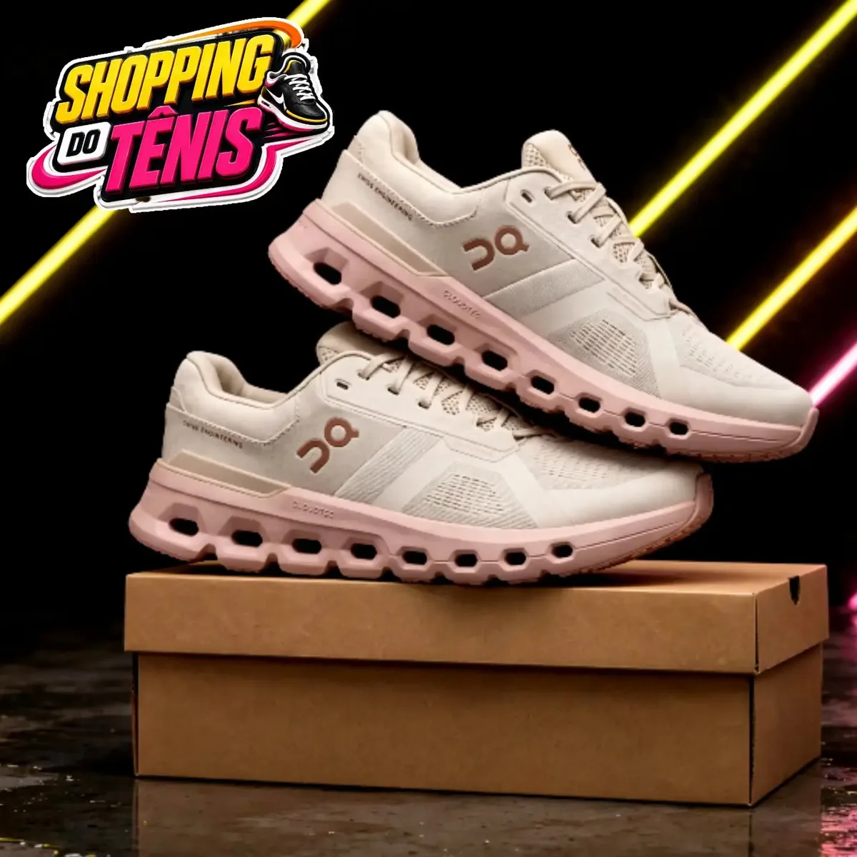 On Cloud creme e rosa