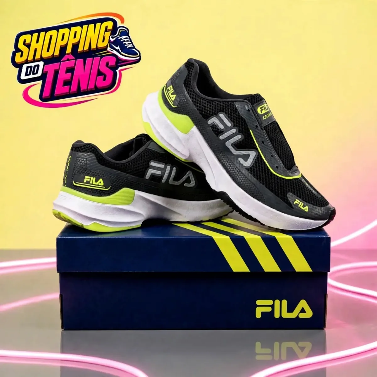 Fila preto e verde-limão